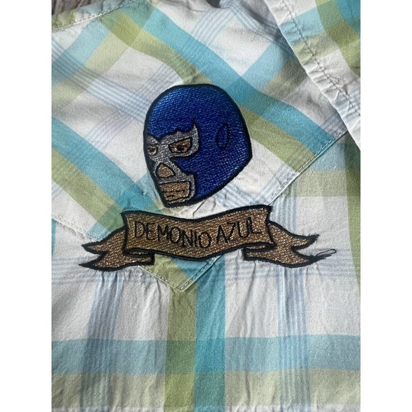 Hollister Snap Up Shirt Men's Medium Long Sleeve Demonio Azul - Picture 2 of 9